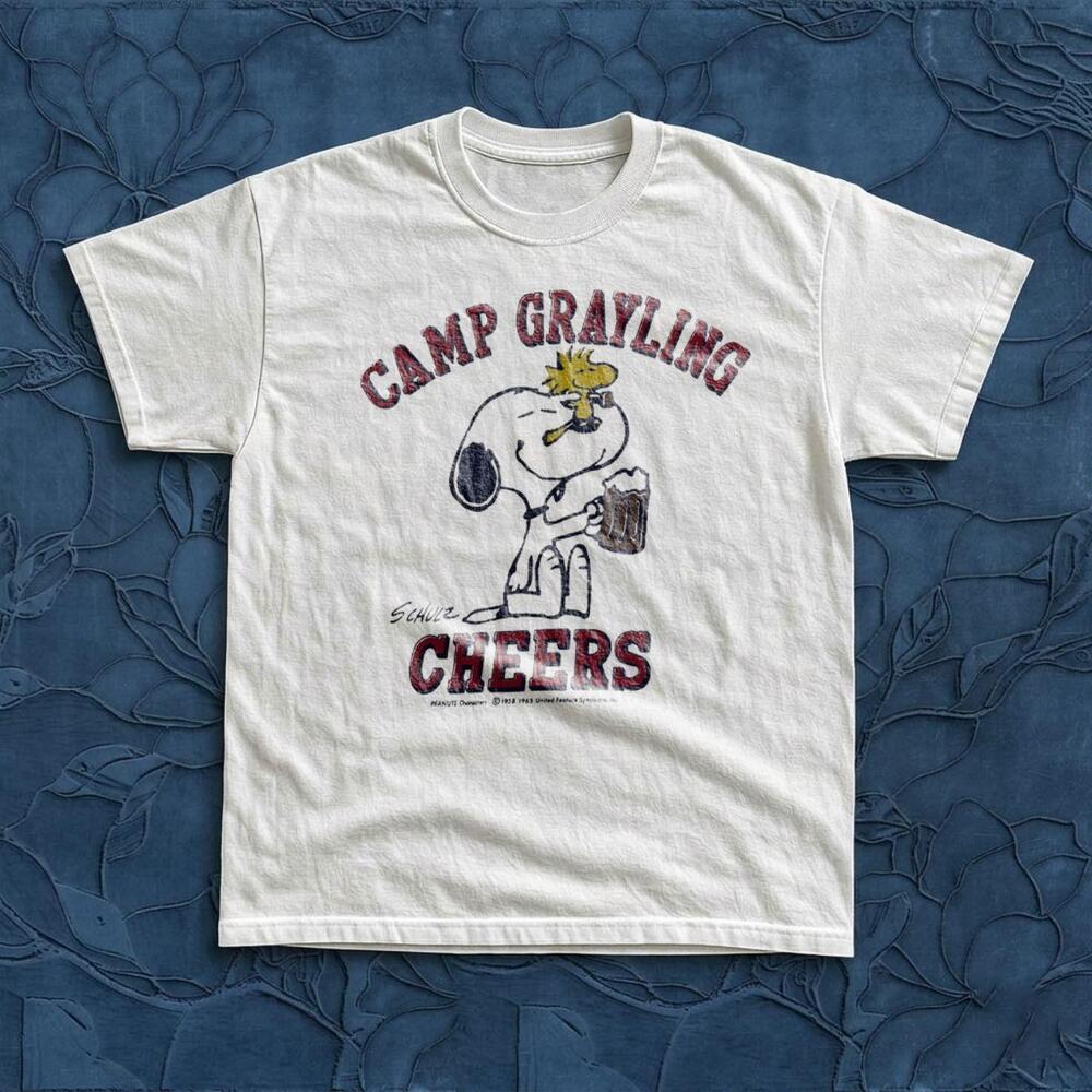 Gildan Snoopy Camp Grayling Cheers  T-Shirt